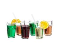 Relaxdays Drinkware / Glassware 6-Piece Set, Fine Clear Crystal Glass Set, Dishwasher-Safe