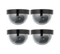 Relaxdays Dummy Camera, 4X Set, Fake Security, Flashing LED Light, CCTV, Indoor & Outdoor Garden Protection, Black, 7.5 x 11.5 x 11.5 cm