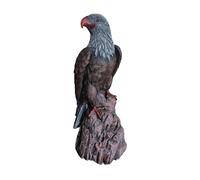 Relaxdays Eagle Figurine, Sitting, H x W x D: 66 x 30 x 36 cm, Polyresin, UV-Resistant, Weatherproof Garden Decoration, Brown/Grey