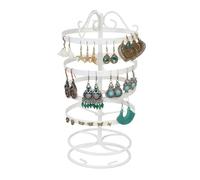 Relaxdays Earring Holder, Jewellery, 168 Slots, Rotating, Dimensions: H x D: 30 x 16,5 cm, Iron