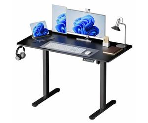 Relaxdays electric height-adjustable standing desk, HWD: 120x140x60 cm, metal, wood-effect, black
