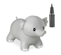Relaxdays Elephant Bouncy Hopper, Incl. Pump, up to 100 kg, BPA-Free, for Children, Ride-On Bouncing Toy, Jumping, Grey