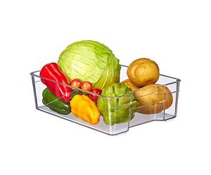 Relaxdays Elongated Fridge Container with Handles, Food Storage, Easy-care, Plastic, HWD: 9 x 21.5 x 32 cm, Transparent