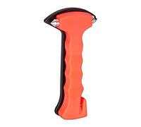 Relaxdays Emergency Hammer for your Car, Windscreen Hammer with Steel Points, Seatbelt Cutter, Orange