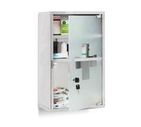 Relaxdays EMERGENCY wall cabinet, stainless steel