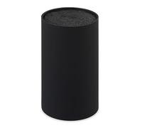 Relaxdays Empty Knife Block with Bristles, Holder for up to 8 Pieces, Versatile, HD 18x11 cm, Black