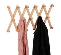 Wall coat rack Versatile Jacket Hanger 17 Hooks Natural Finish Space-saving
