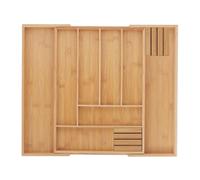 Bamboo cutlery tray Adjustable Kitchen Insert natural utensil holder