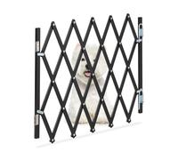 Relaxdays Safety Gate, Dog Barrier, Extendable up to 96 cm, 48.5-60 cm high, Bamboo & Iron, Stairs & Doors Guard, Black