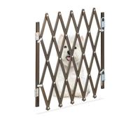 Relaxdays Safety Gate, Dog Barrier, Width Extendable up to 96 cm, 48.5-60 cm high, Bamboo & Iron, Stairs & Doors, Brown