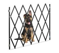 Relaxdays Safety Gate, Barrier, Width Extendable up to 130 cm, 87.5-100 cm high, Bamboo, Stair & Door Dog Guard, Black