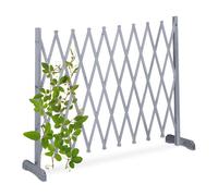 Relaxdays Extendable Wooden Garden Trellis, Grey