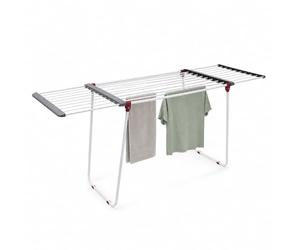 Relaxdays Extendible Clothes Drying Rack Clothing Stand Steel Laundry Holder Steel approx 2m Long