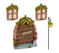 Relaxdays Fairy Garden Set with Leafy Roof