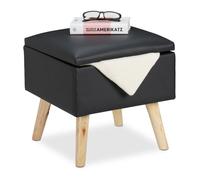 Relaxdays Fake Leather Ottoman with Storage