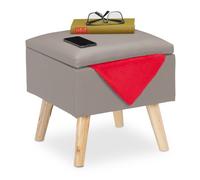 Relaxdays Fake Leather Ottoman with Storage