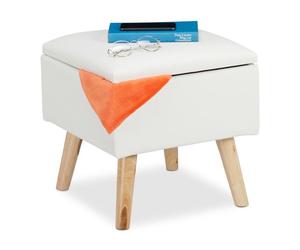 Relaxdays Fake Leather Ottoman with Storage