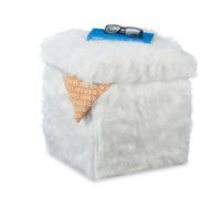 Relaxdays Faux Fur Cube Seat