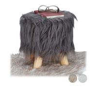 Relaxdays Faux Fur Footstool