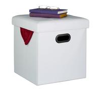 Relaxdays Faux Leather Ottoman