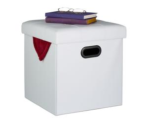 Relaxdays Faux Leather Ottoman