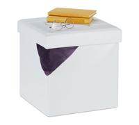 Relaxdays Faux Leather Stool with Storage Space