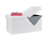 Relaxdays Faux Leather Storage Bench with Lid
