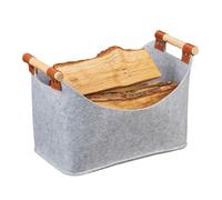 Relaxdays Felt bag with wooden handles