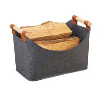 Relaxdays Felt bag with wooden handles