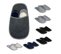 Relaxdays Felt guest slippers, set of 6