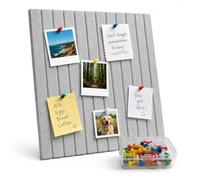 Relaxdays Felt Noticeboard Set of 2, self-Adhesive Rectangles, Light Grey