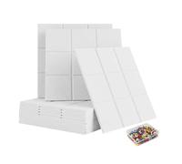 Relaxdays Felt pinboard, 12 pcs, self-Adhesive Felt Squares, HxWxD 30x30x0.9 cm, incl. pins, White