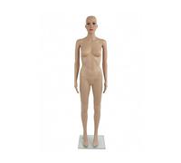 Relaxdays Female Mannequin, Life-Size 175cm, Movable Head & Arms, Dress Form with Glass Base, Beige (175x42x30 cm)