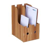 Relaxdays Filing Cabinet with 2 Compartments, DIN A4-C4 Format, DIY MDF Sturdy Organiser, HWD: 32 x 18.5 x 24 cm, Brown, Fibreboard