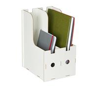 Relaxdays Filing Cabinet with 2 Compartments, DIN A4-C4 Format, DIY MDF Sturdy Organiser, HWD: 32 x 18.5 x 24 cm, White, Fibreboard