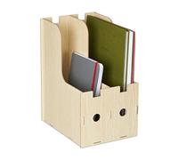 Relaxdays Filing Cabinet with 2 Compartments, DIN A4-C4 Format, DIY MDF Sturdy Organiser, HWD: 32 x 18.5 x 24 cm, Beige, Fibreboard