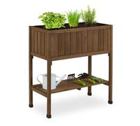 Relaxdays Fir Wood Raised Planter Box