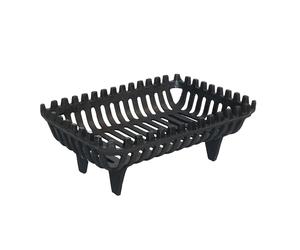 Relaxdays Fire Grate, Wood Rack for Fireplace, HWD: 18 x 46 x 31 cm, Heavy-Duty, Cast Iron, Black