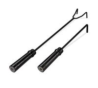 Relaxdays Fire Poker, 2X Set, Hooks for Fireplace, Stove, Grill and Bowl, Handle, Winter, Steel, Ash Scraper, Black