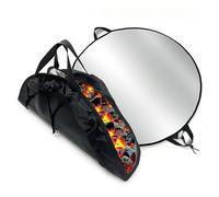 Relaxdays fireproof mat, round, barbecue & fire bowl, Ø 100 cm, 5-layer fire protection, black/silver