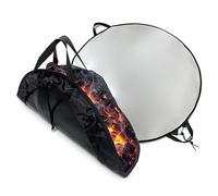 Relaxdays fireproof mat, round, BBQ & fire pit, Ø 60 cm, fire protection mat, 5-layer, black/silver