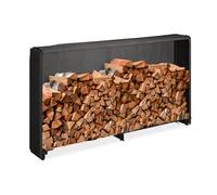 Relaxdays Firewood Rack with Black Cover