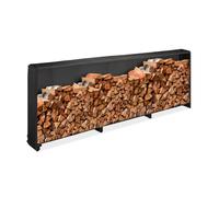 Relaxdays Firewood Rack with Black Cover