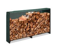 Relaxdays Firewood Rack with Green Cover