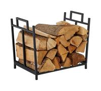 Relaxdays Firewood Stand, Metal, HWD: 41x45x33 cm, Foldable Firewood Holder, Firewood, Stacked Wood, Black