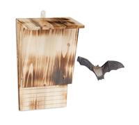 Relaxdays Flamed Pine Wood Bat Box