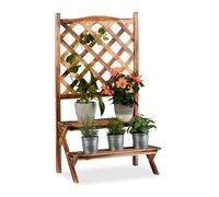 Relaxdays Flamed Plant Rack with Trellis
