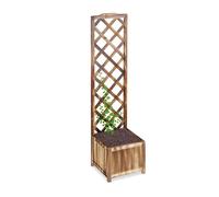 Relaxdays Flamed Planter Box with Trellis