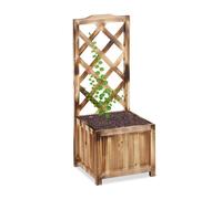 Relaxdays Flamed Planter Box with Trellis