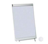 Relaxdays Flipchart, Chequered Presentation Paper, Pad of 50 Sheets, 60 g/m², 6 Perforations, 57.5 x 81 cm, White, 81 x 0.5 x 57.5 cm